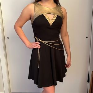 Limited Edition Wonder Woman black & Gold dress